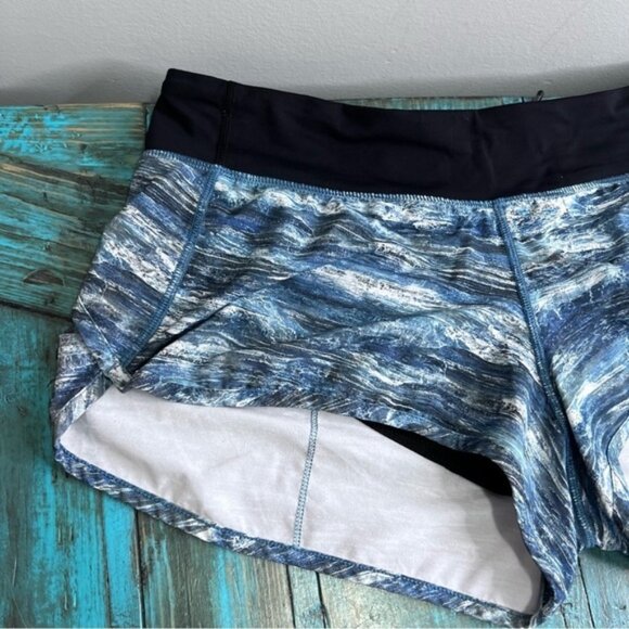 Lululemon Speed Short (4-way Stretch 2.5 ) Aerial Drift Multi Black Size 10 - Picture 7 of 15